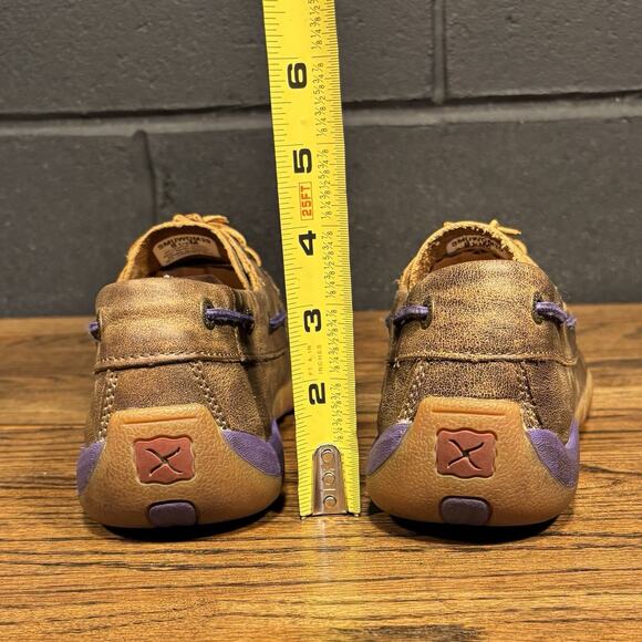 Twisted X Customized War Bonnet Brown Leather Driving Moccasins Women’s 8.5 - Picture 5 of 8